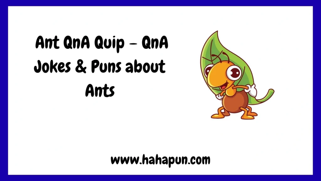  Ant QnA Quip – QnA Jokes & Puns about Ants